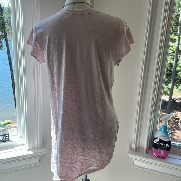 WILT 100% Cotton Hi-Lo Ruffle Cap Sleeve Tee, Lilac Pink, Small, Like New - Picture 5 of 8